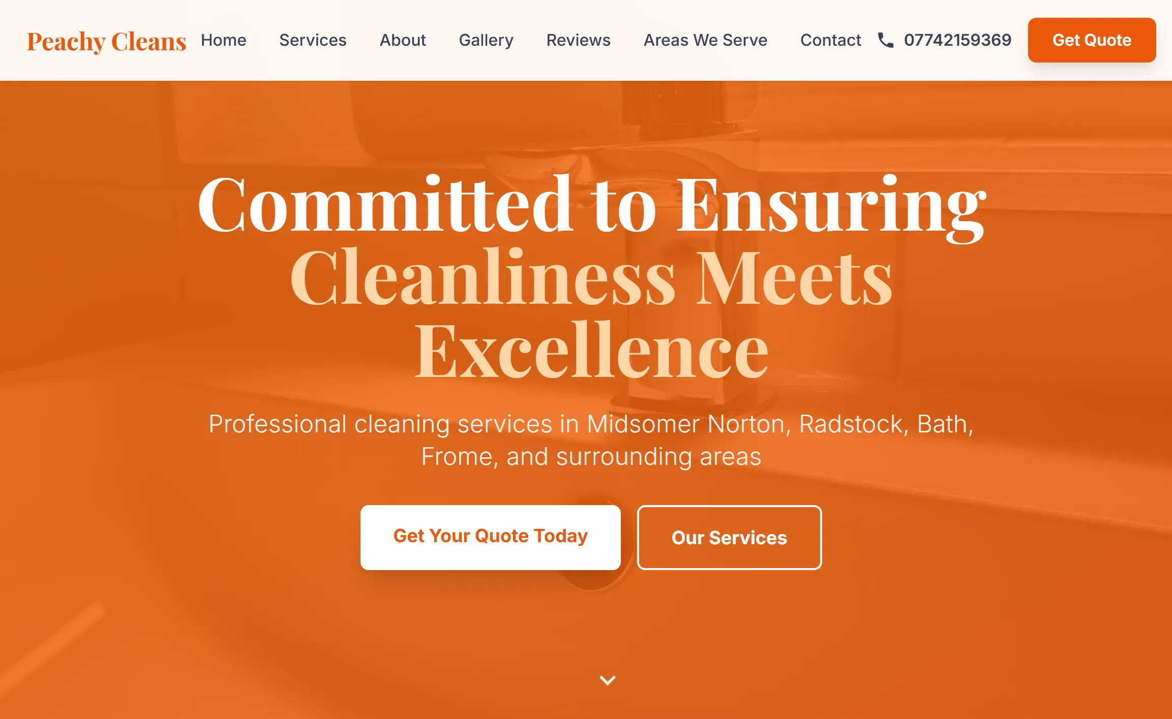Cleaning Services Website Design in Midsomer Norton, BA3 — Peachy Cleans case study